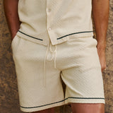 Sink Bottega Tile Cotton Short in Cream and Green