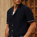 Sink Bottega Tile Cotton Short in Navy and White