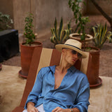 Sink Flow Satin Shirt in Sky Blue