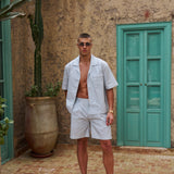 Sink Venice Cotton Short in Green and White