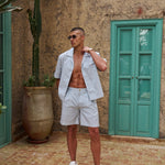 Sink Venice Cotton Shirt in Green and White