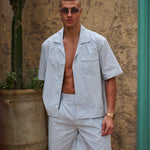 Sink Venice Cotton Shirt in Green and White