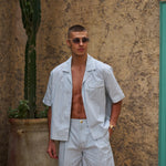 Sink Venice Cotton Short in Green and White