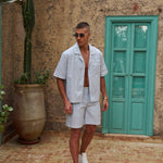 Sink Venice Cotton Short in Green and White
