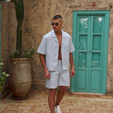 Sink Venice Cotton Shirt in Green and White
