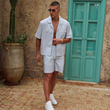 Sink Venice Cotton Short in Green and White