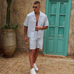 Sink Venice Cotton Shirt in Green and White