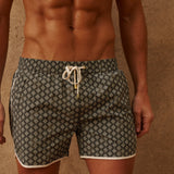 Sink The Benjamins Retro Swim Shorts in Olive Meridian