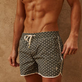 Sink The Benjamins Retro Swim Shorts in Olive Meridian