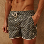 Sink The Benjamins Retro Swim Shorts in Olive Meridian