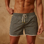 Sink The Benjamins Retro Swim Shorts in Olive Meridian