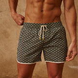 Sink The Benjamins Retro Swim Shorts in Olive Meridian