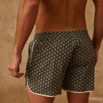 Sink The Benjamins Retro Swim Shorts in Olive Meridian