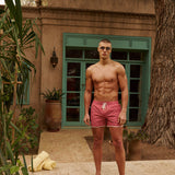 Sink The Benjamins Retro Swim Shorts in Red Meridian