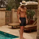 Sink Pinnacle Tailored Black Swim Shorts with Black Hardware, Limited Edition