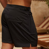 Sink Pinnacle Tailored Black Swim Shorts with Black Hardware, Limited Edition