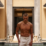 Sink Ripley 2.0 Tailored White Swim Shorts with Brown Trim