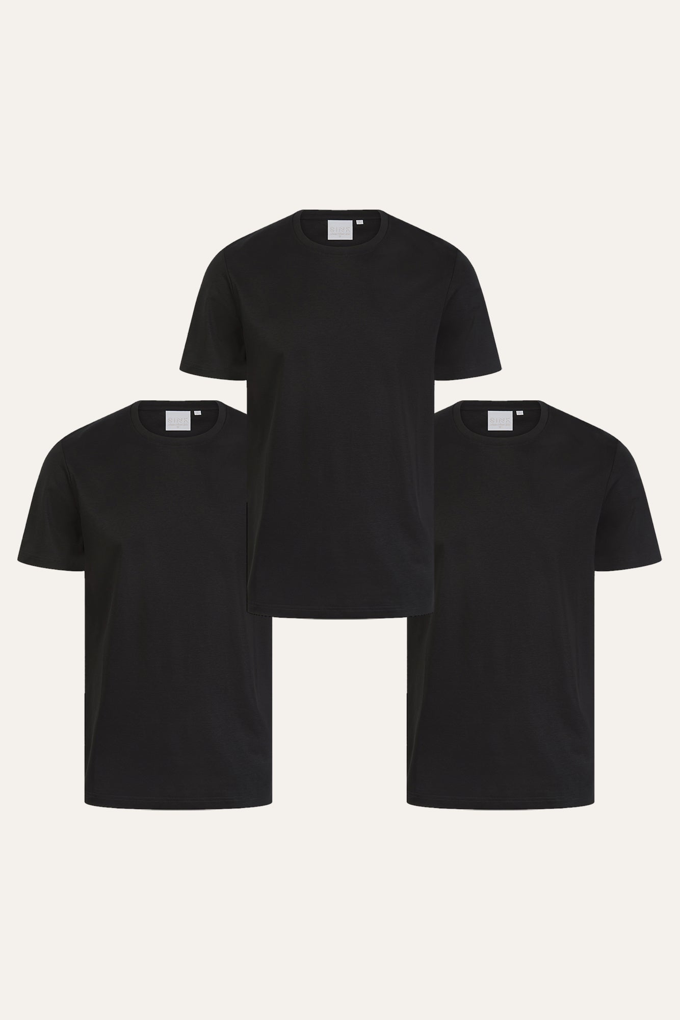Sink Luxe Mercerised Black Pack of 3 Tees