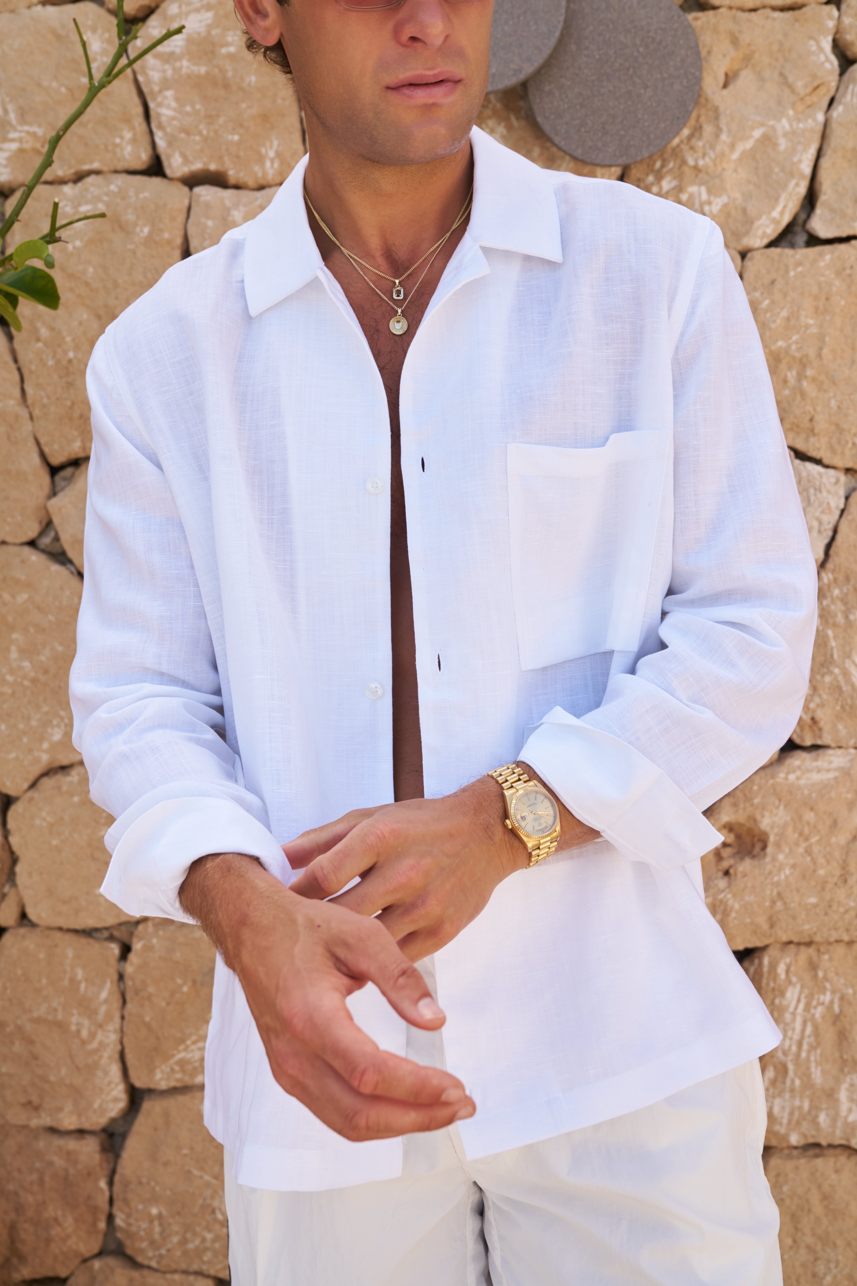Sink Cabo Linen Shirt in White