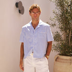 Sink Venice Cotton Shirt in Blue and White