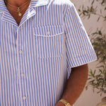 Sink Venice Cotton Shirt in Blue and White