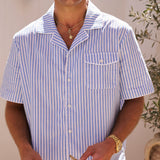 Sink Venice Cotton Shirt in Blue and White