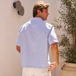 Sink Venice Cotton Shirt in Blue and White