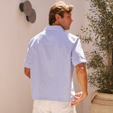 Sink Venice Cotton Shirt in Blue and White