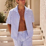 Sink Venice Cotton Shirt in Blue and White