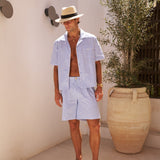 Sink Venice Cotton Shirt in Blue and White