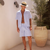 Sink Venice Cotton Shirt in Blue and White