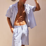 Sink Venice Cotton Short in Blue and White