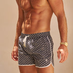 Sink The Benjamins Retro Swim Shorts in Black Meridian