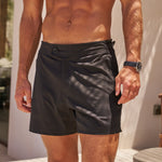 Sink Pinnacle Tailored Black Swim Shorts with Black Hardware, Limited Edition