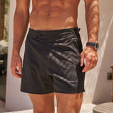 Sink Pinnacle Tailored Black Swim Shorts with Black Hardware, Limited Edition