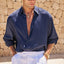 Sink Flow Satin Shirt in Navy
