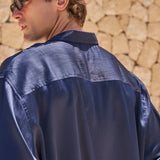 Sink Flow Satin Shirt in Navy