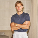Sink Luxe Mercerised Cotton Tee in Navy