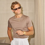 Sink Luxe Mercerised Cotton Tee in Cappuccino