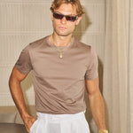 Sink Luxe Mercerised Cotton Tee in Cappuccino