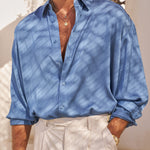 Sink Flow Satin Shirt in Sky Blue