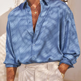 Sink Flow Satin Shirt in Sky Blue