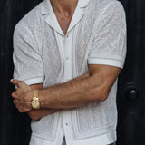 Sink Luxe Crochet Meridian Short Sleeve Shirt
