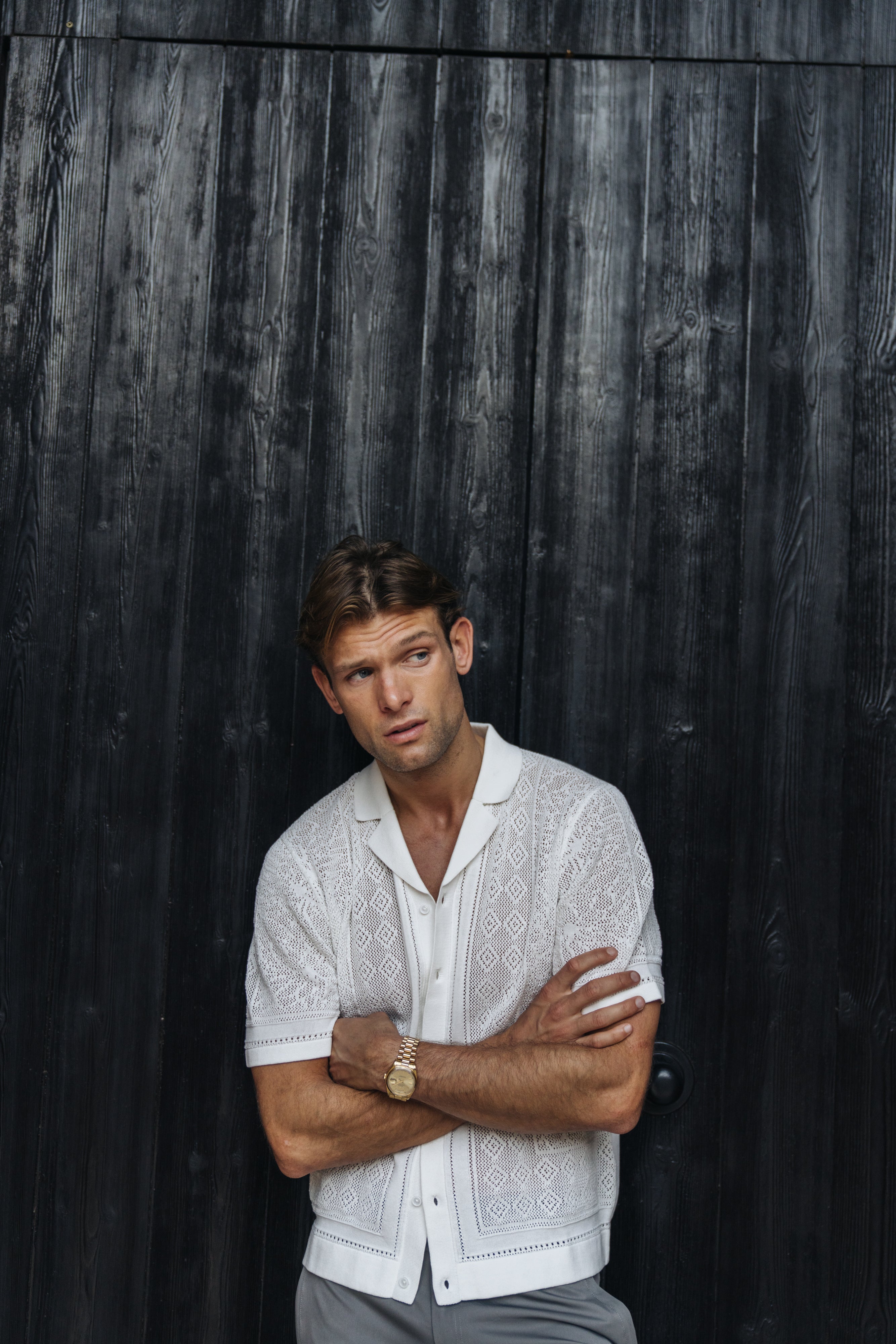 Sink Luxe Crochet Meridian Short Sleeve Shirt