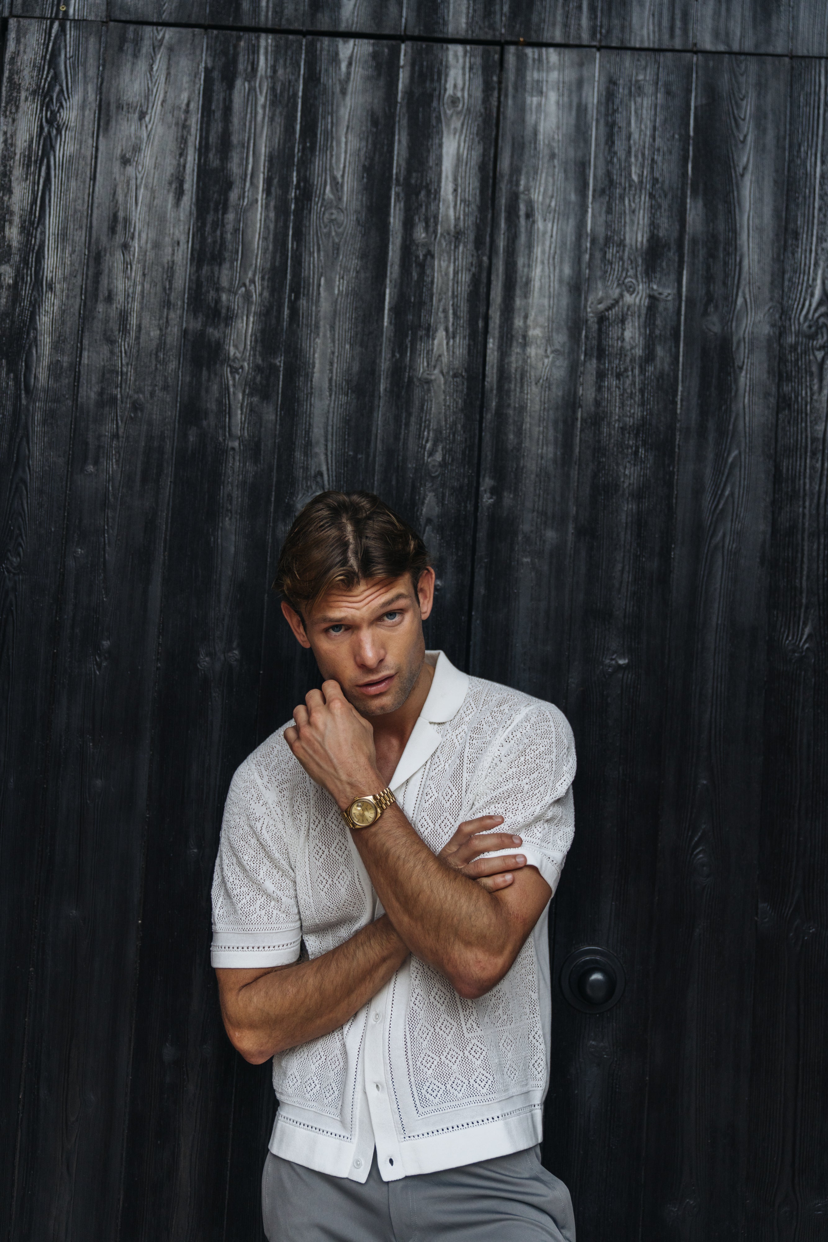 Sink Luxe Crochet Meridian Short Sleeve Shirt