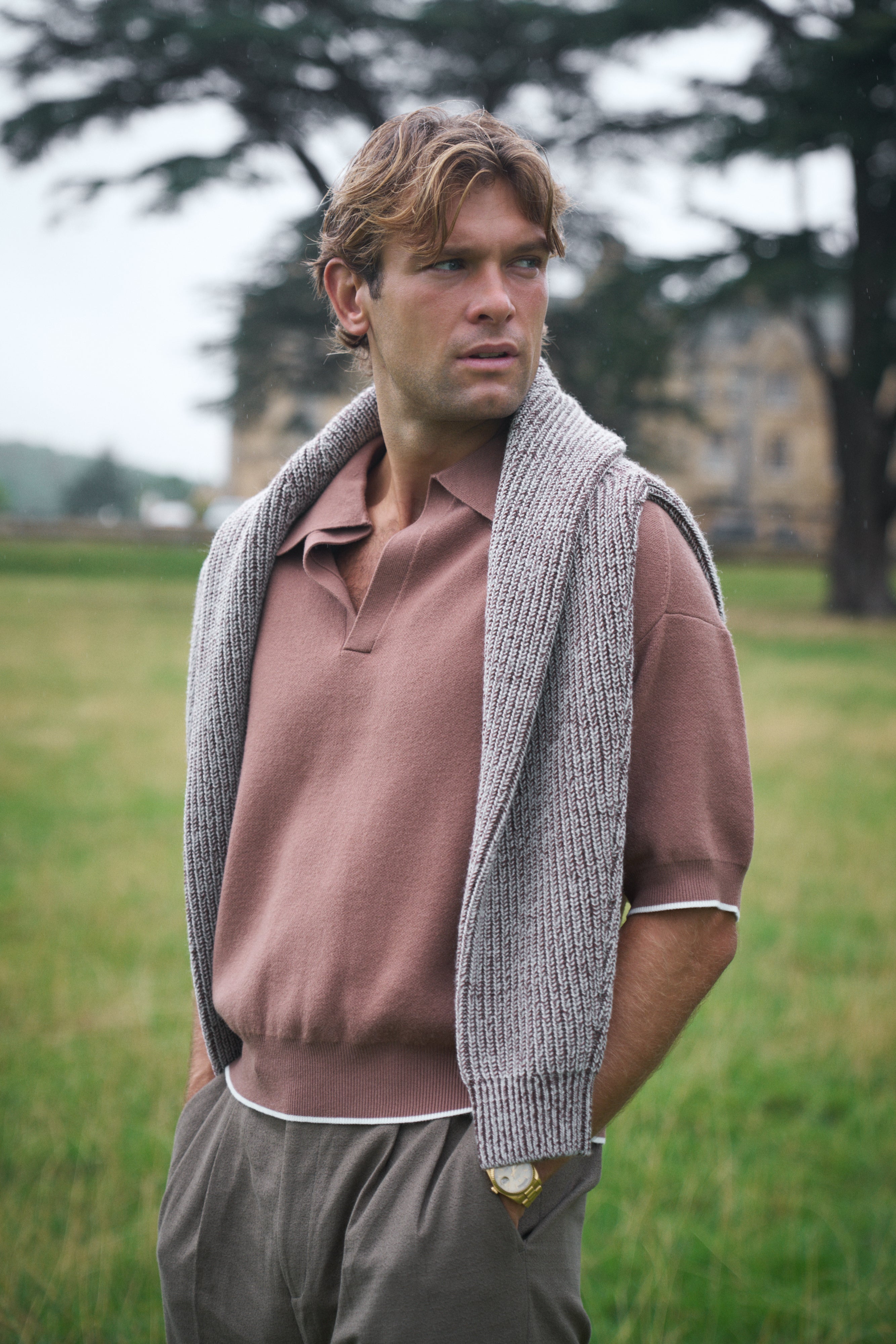 Sink Manolita Short Sleeve Knit in Dark Sand