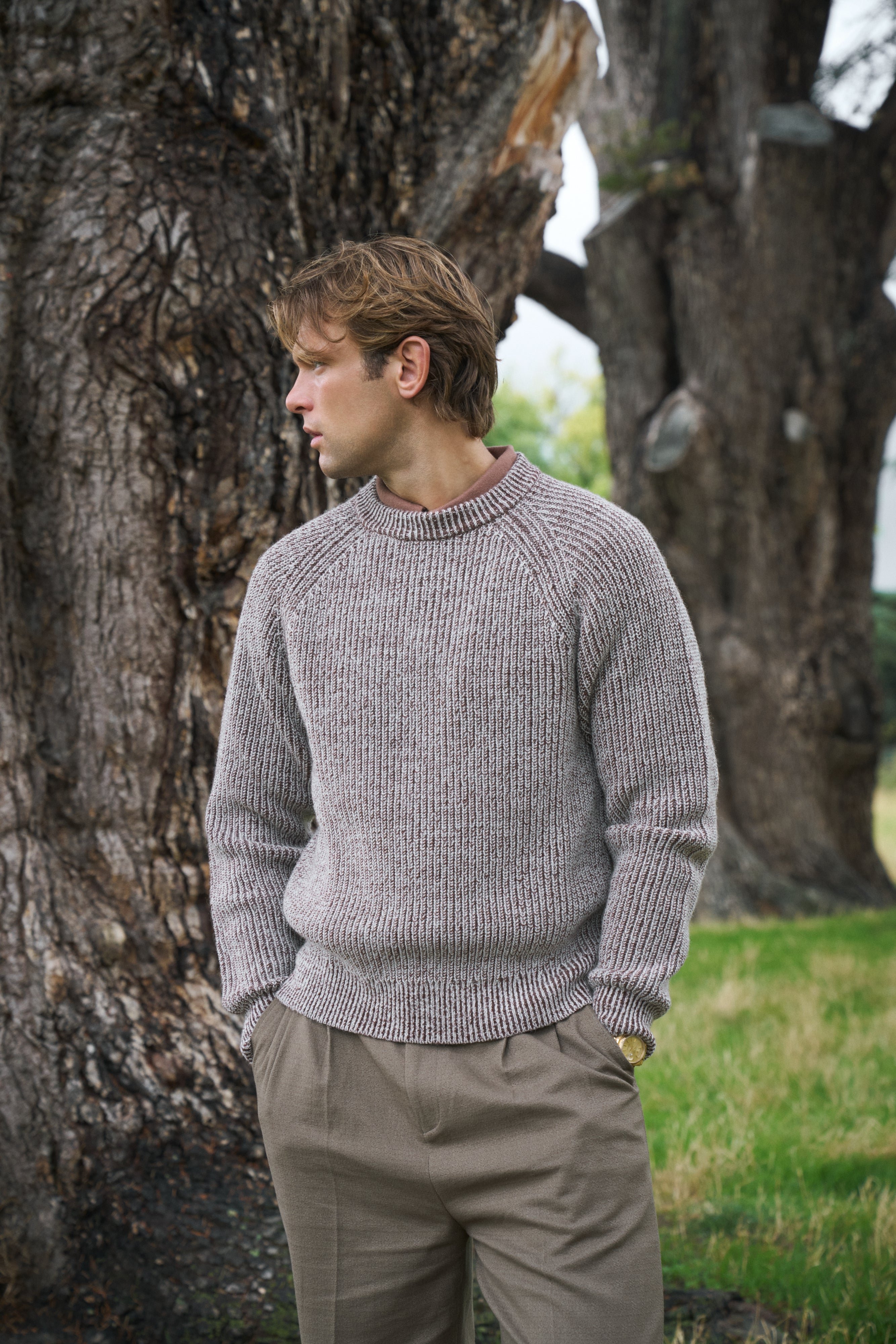 Sink Christian Chunky Knit in Brown and Cream