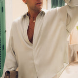 Sink Flow Satin Shirt in Mint