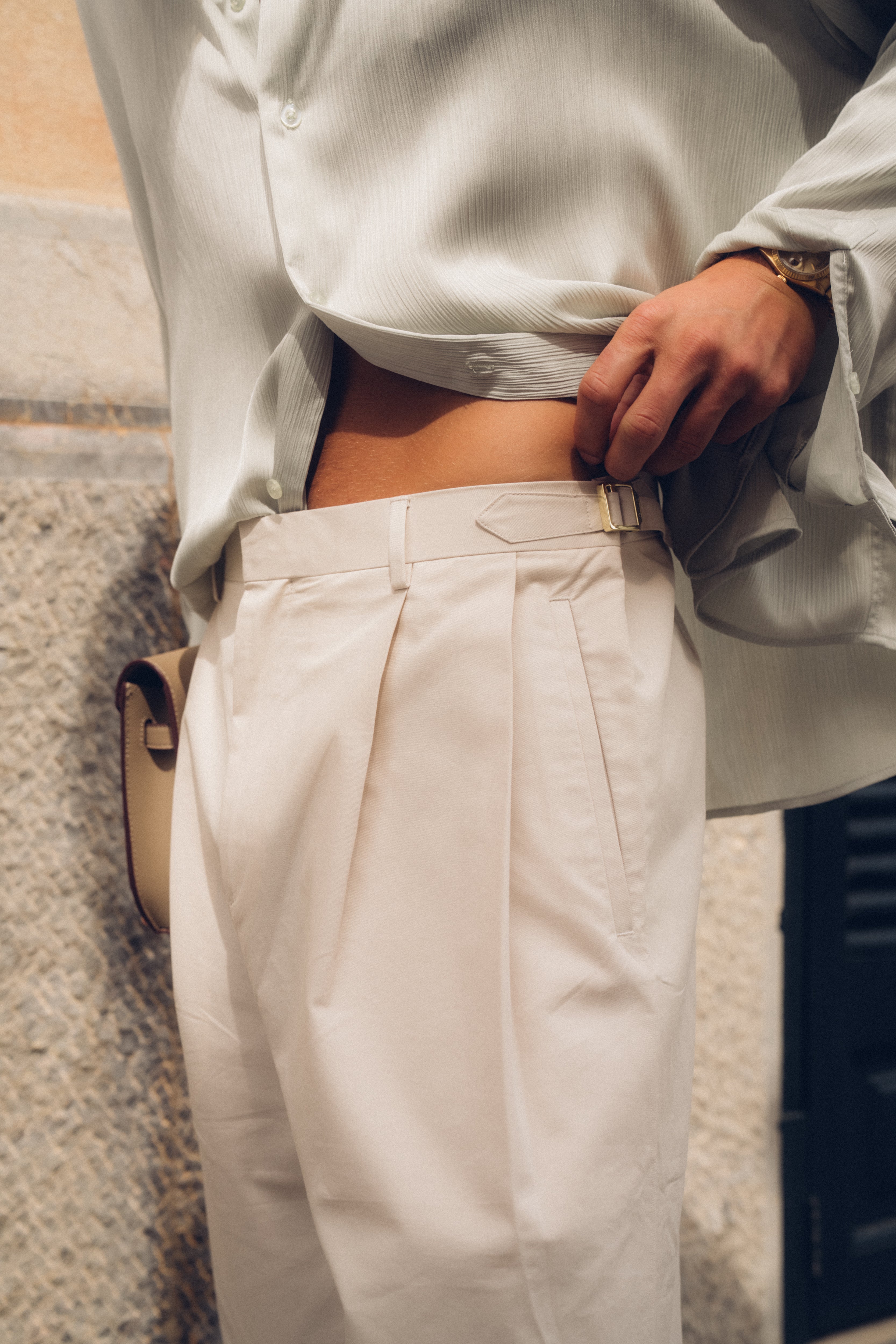 Sink Flow Satin Shirt in Mint