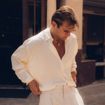 Sink Flow Satin Shirt in Off-White